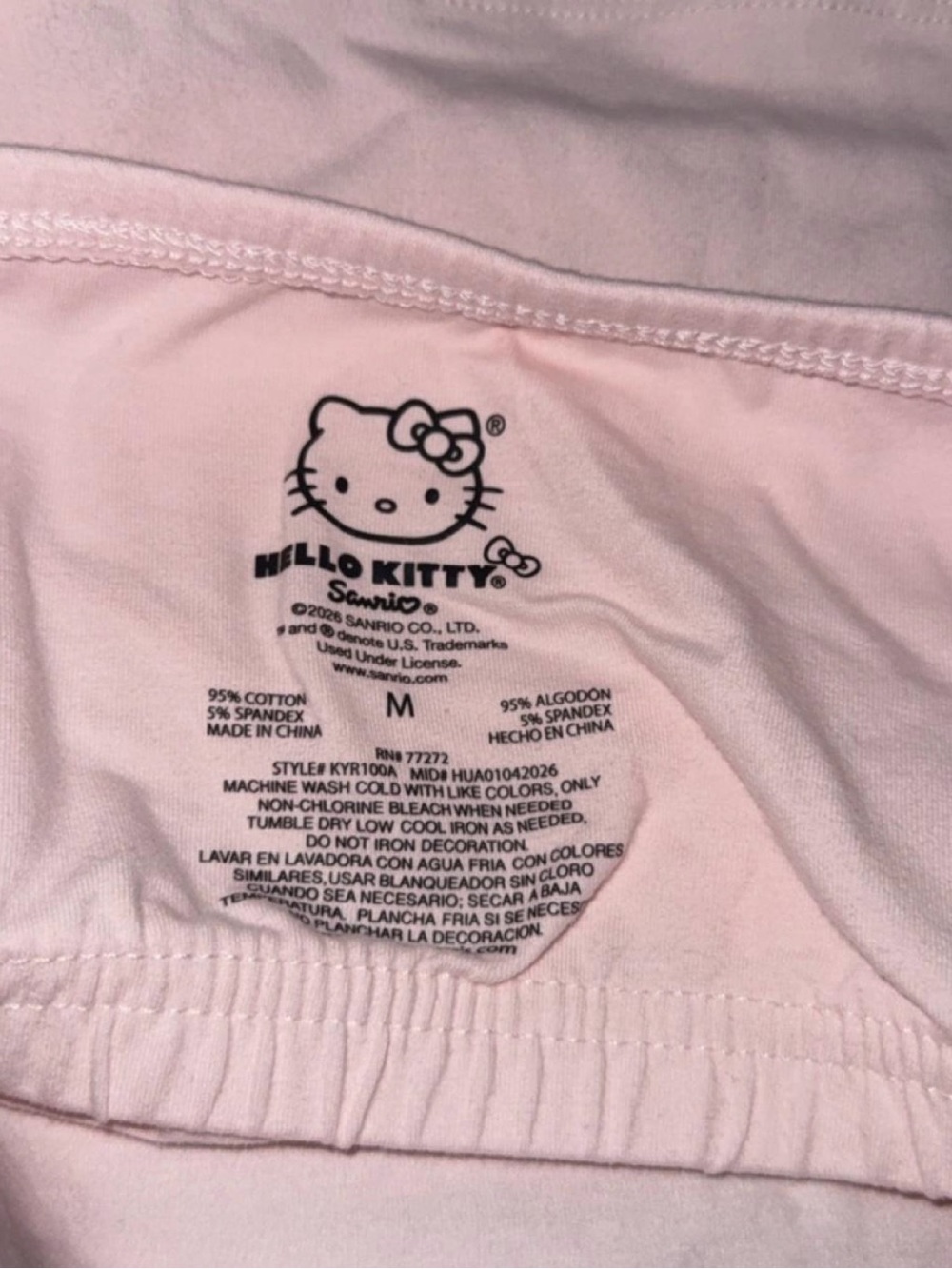 Hello Kitty Pink Rhinestone Strapless Tube Top - Picture 2 of 2